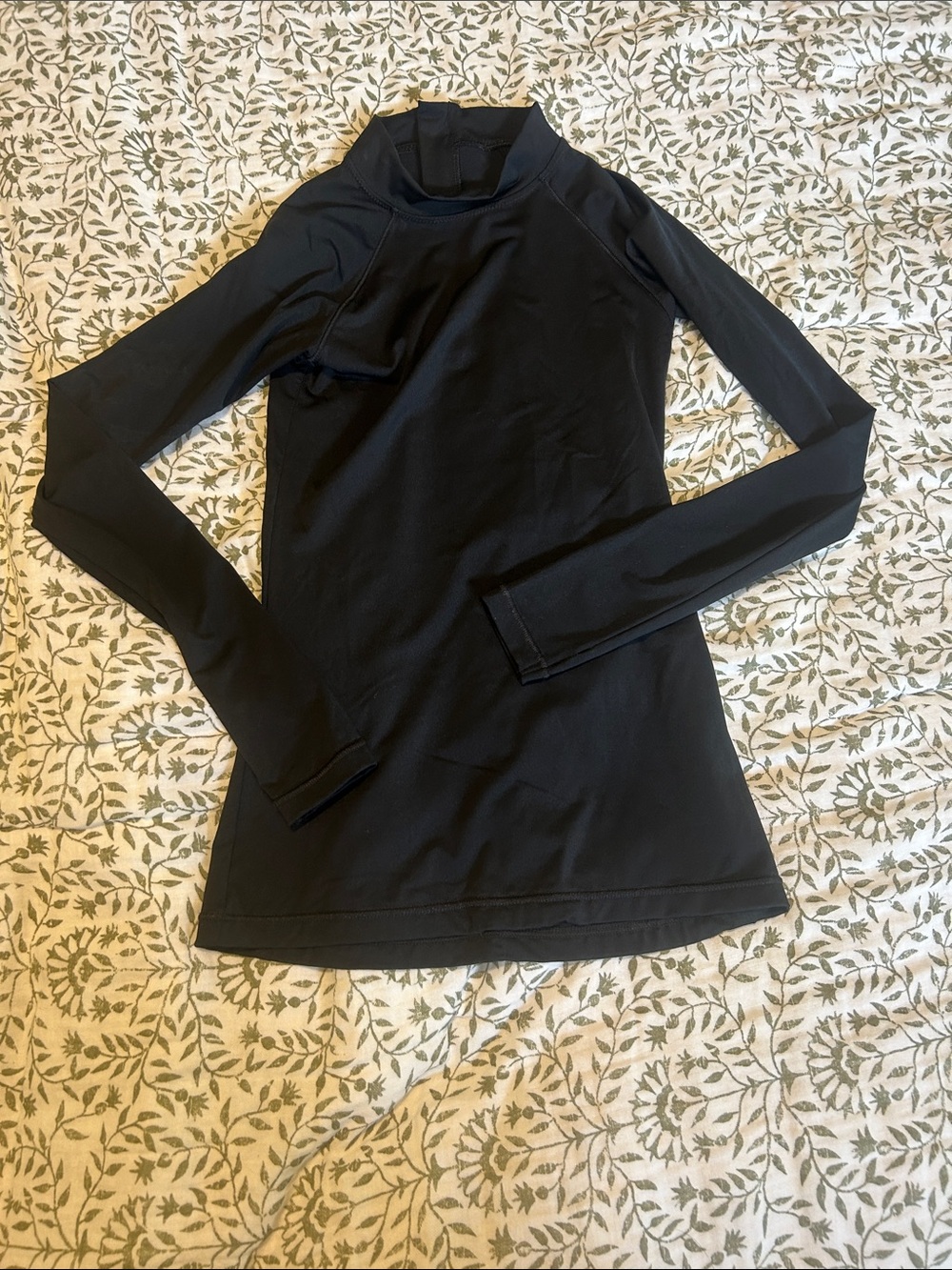 Athleta Black Long Sleeve Mock Neck Swim Top